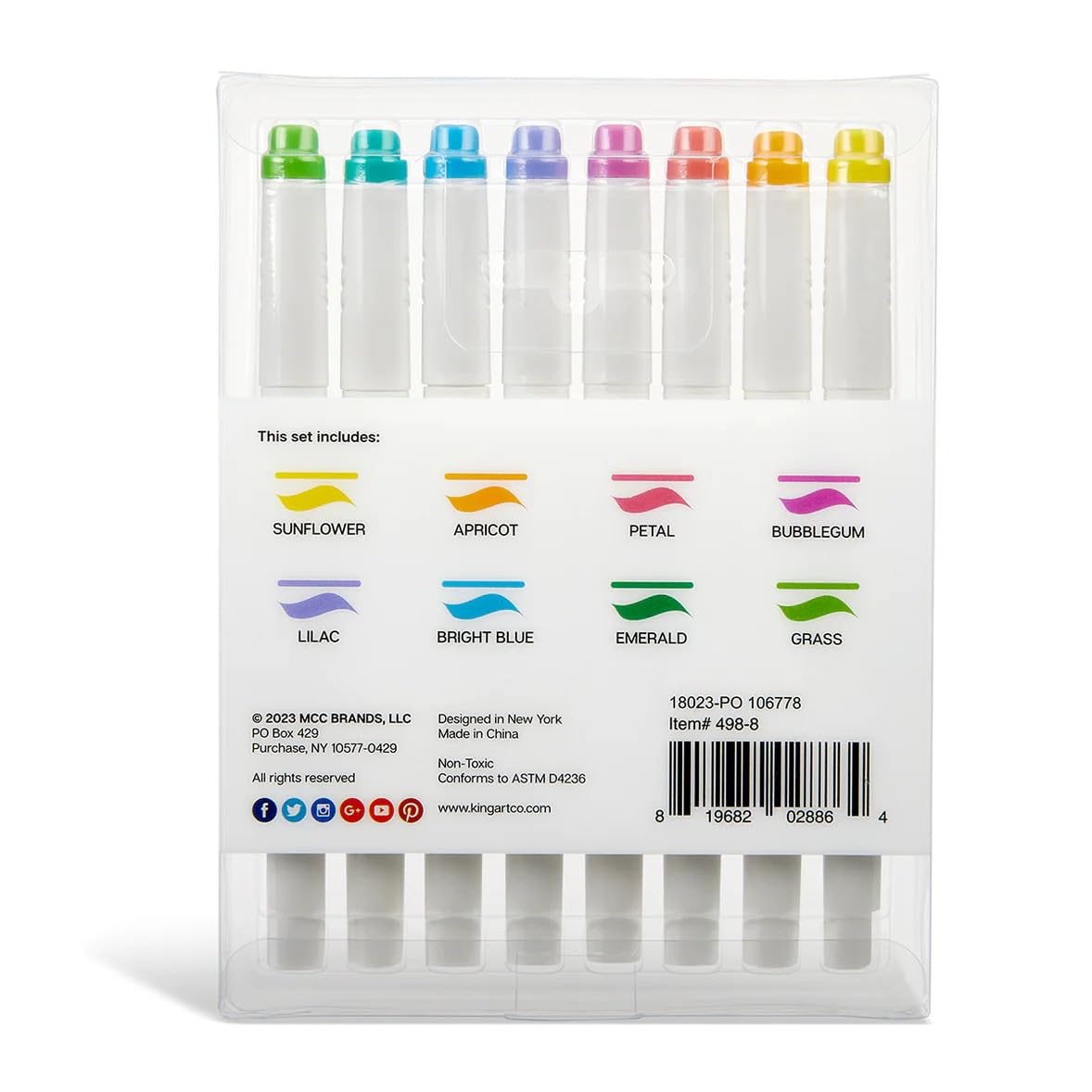 Amazon.co.jp: KINGARTスタジオ ツインチップ 蛍光ペン ソフトパステル